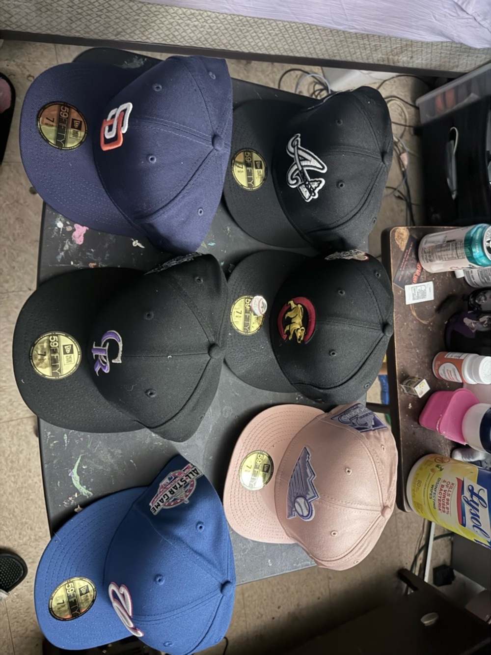 New Era Navy, Black, Blue & Pink MLB Fitted Hat Set